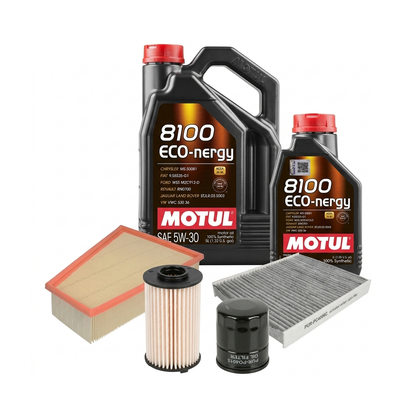Kit revizie ulei Motul 8100 ECO-NERGY 5W-30 + filtre Ford Mondeo 4 1.8 TDCi 100 CP – PURRO