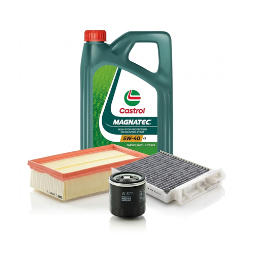 Kit revizie ulei Castrol MAGNATEC 5W-40 C3 + filtre Renault Clio 3 2.0 16V 139 CP – MANN