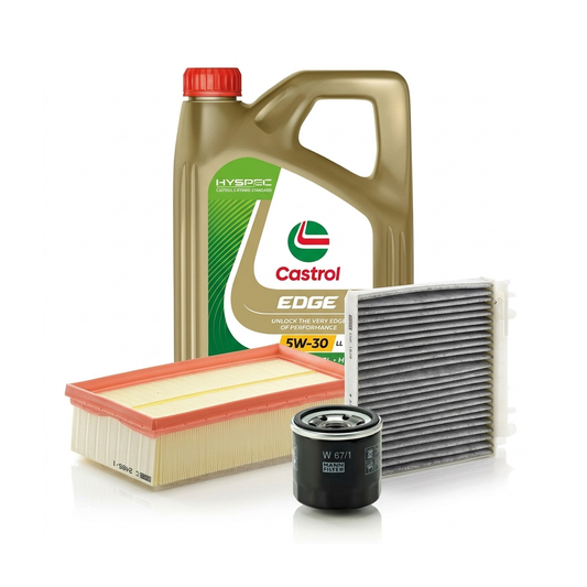 Kit revizie ulei Castrol EDGE 5W-30 LL + filtre Renault Clio 3 2.0 16V 139 CP – MANN