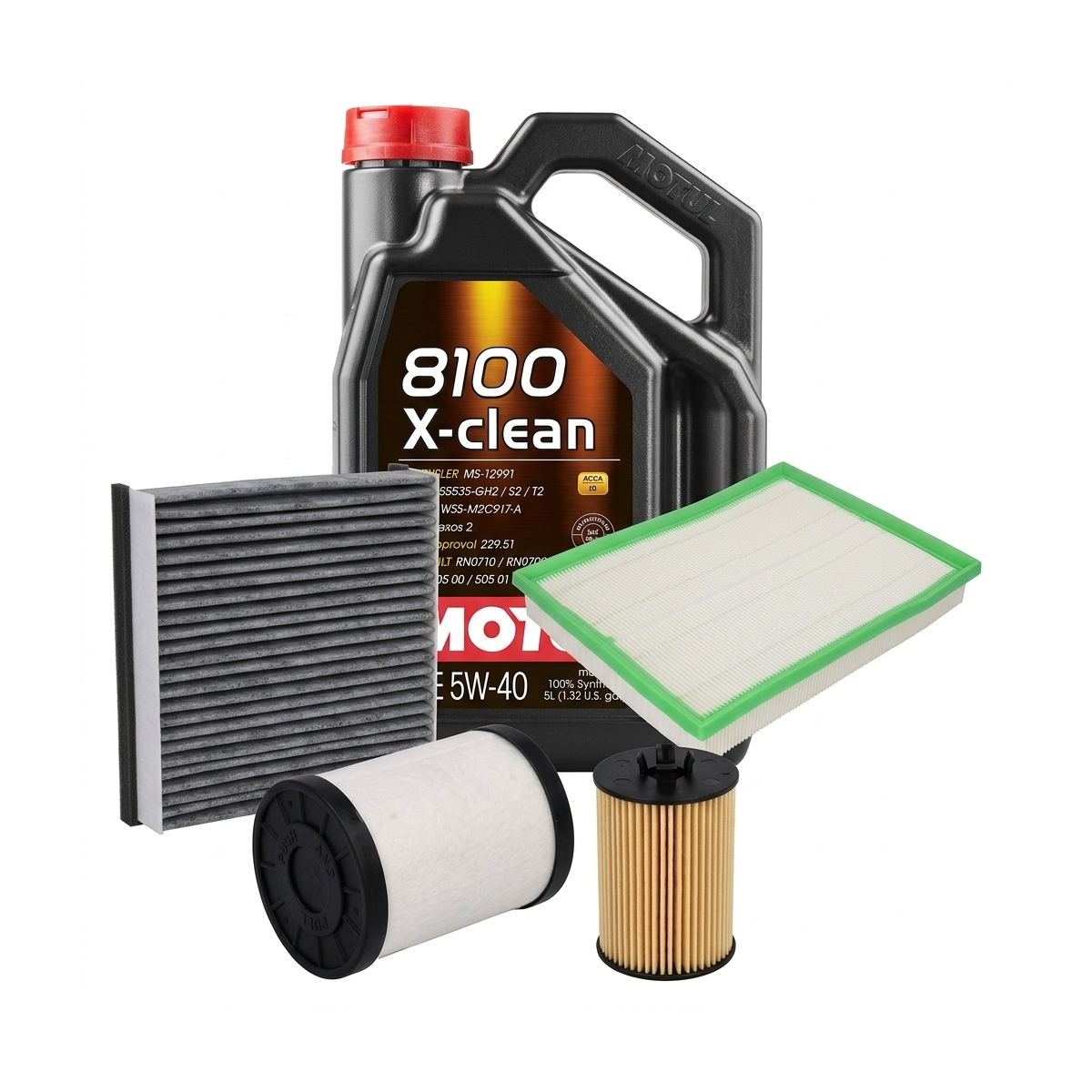 Kit revizie ulei Motul 8100 X-CLEAN 5W-40 + filtre Opel Astra H 1.6 Turbo 180 CP – PURRO