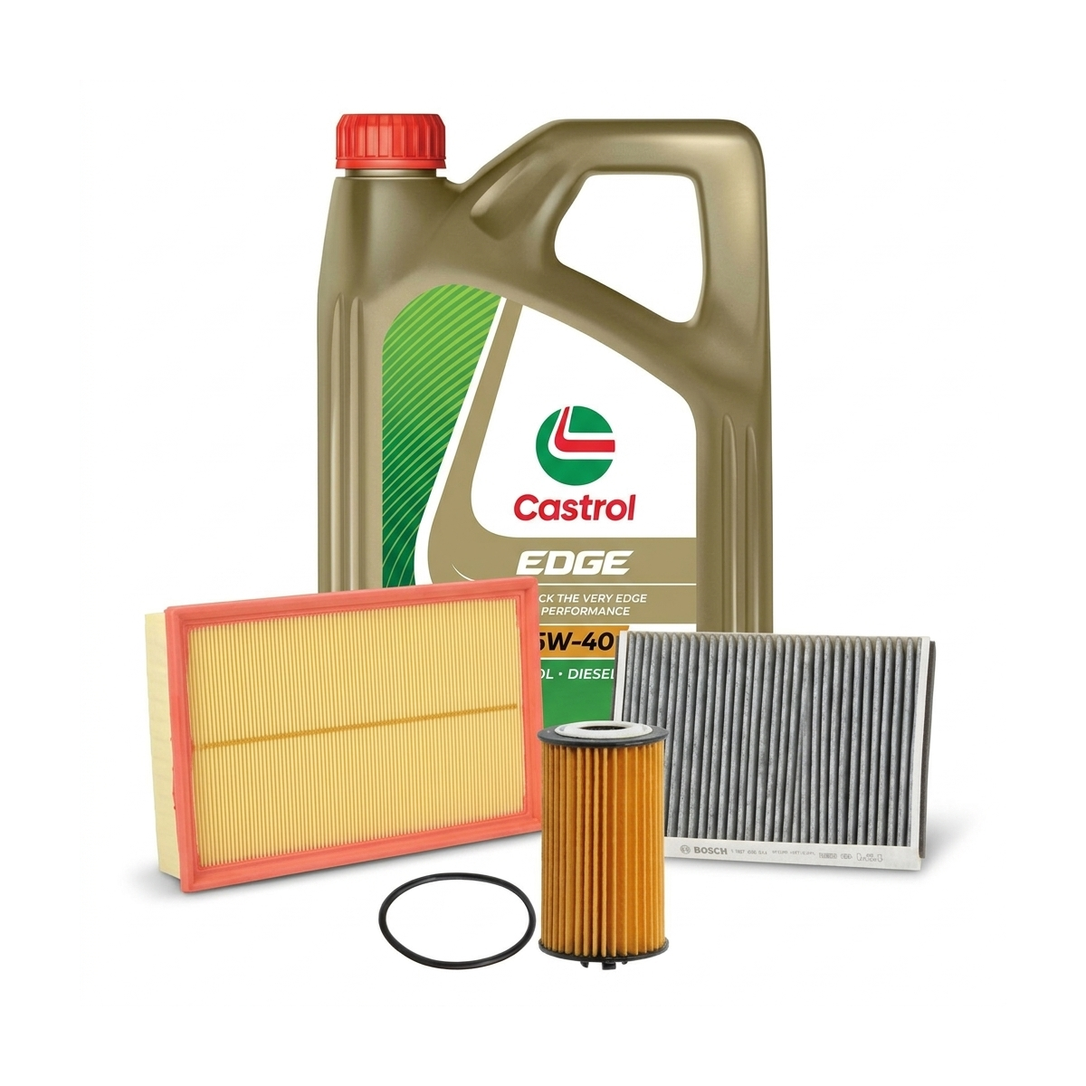 Kit revizie ulei Castrol EDGE 5W-40 + filtre Opel Astra H 1.6 116 CP – Bosch