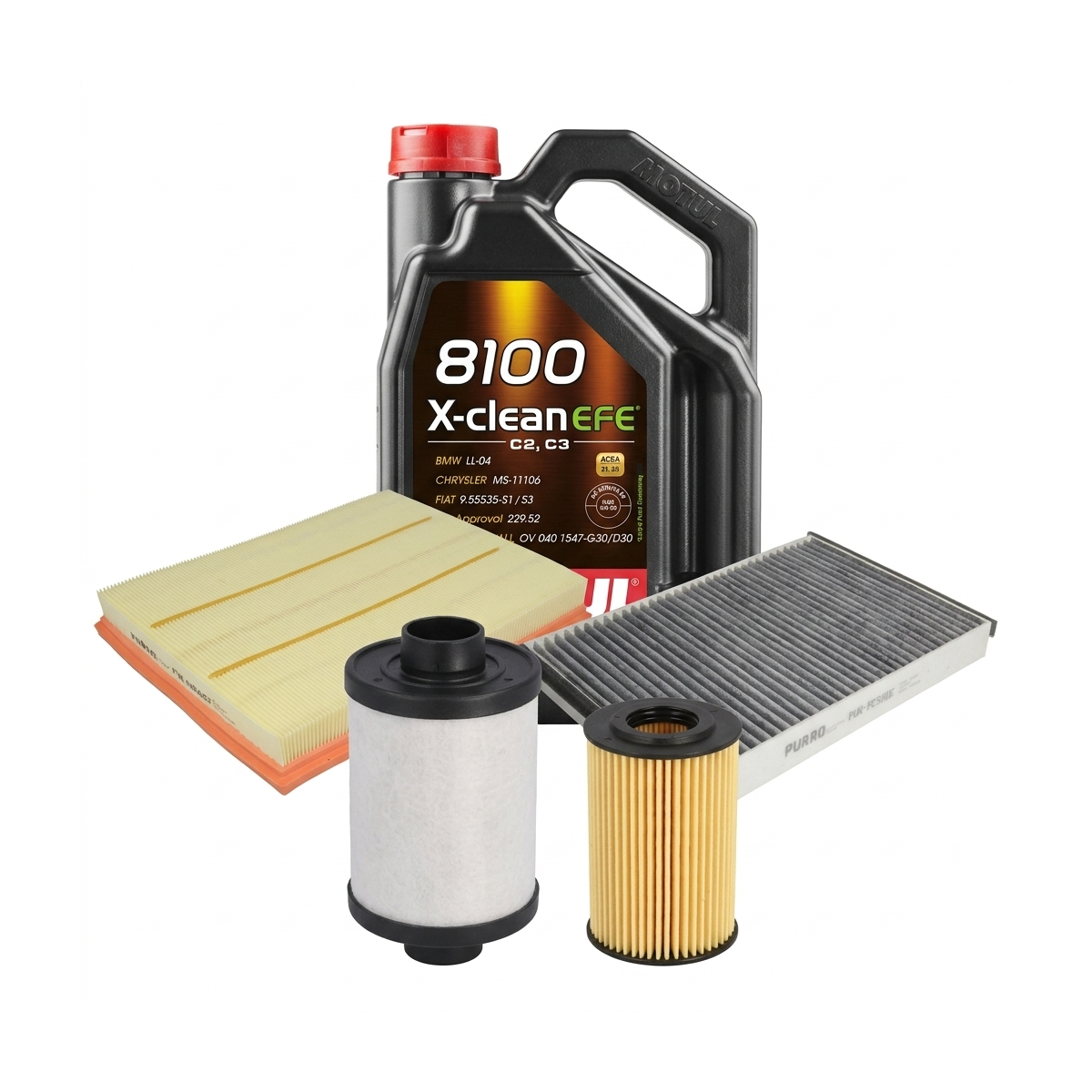Kit revizie ulei Motul 8100 X-CLEAN EFE 5W-30 + filtre Opel Astra H 1.6 116 CP – PURRO