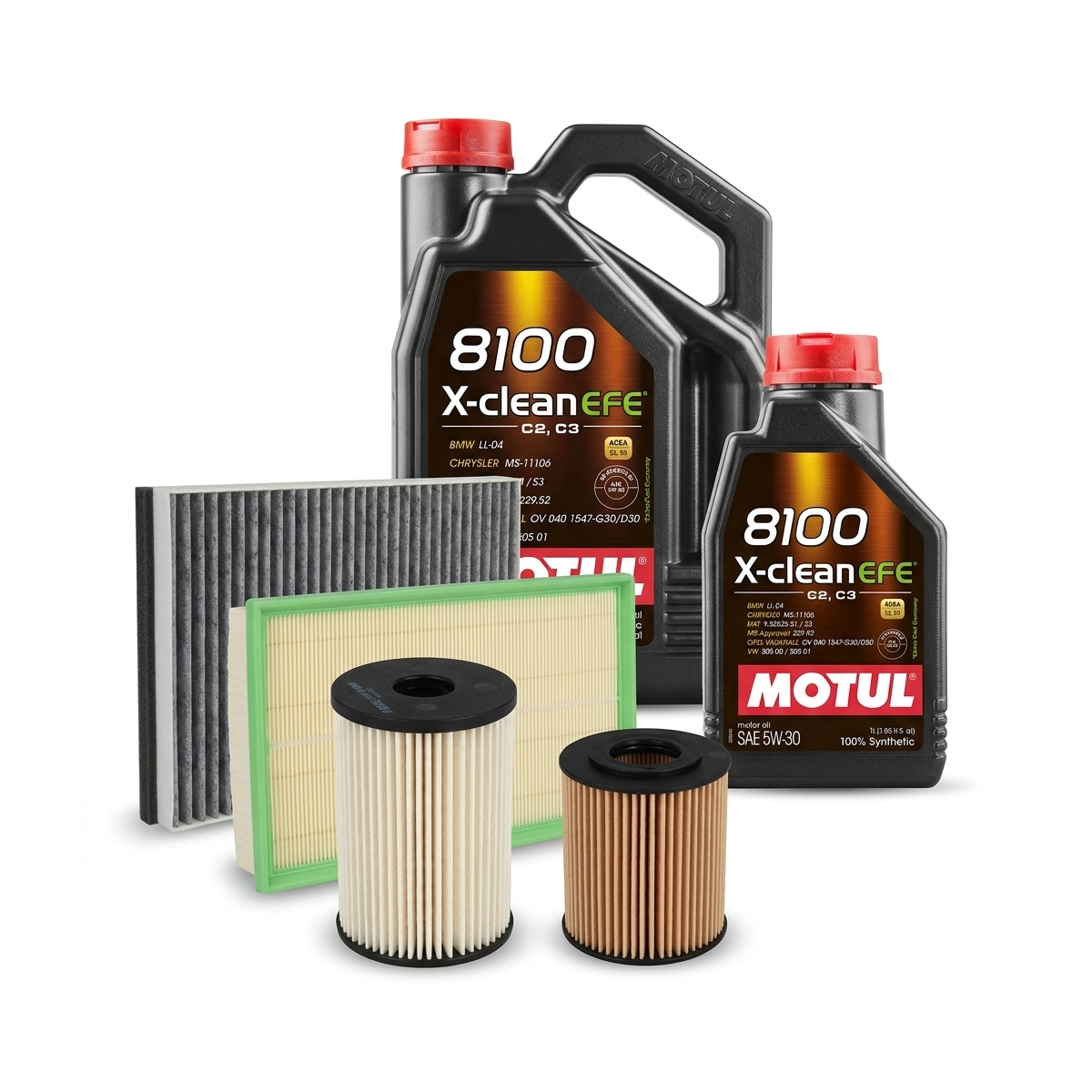 Kit revizie ulei Motul 8100 X-CLEAN EFE 5W-30 + filtre Opel Astra H 1.7 CDTI 110 CP – PURRO