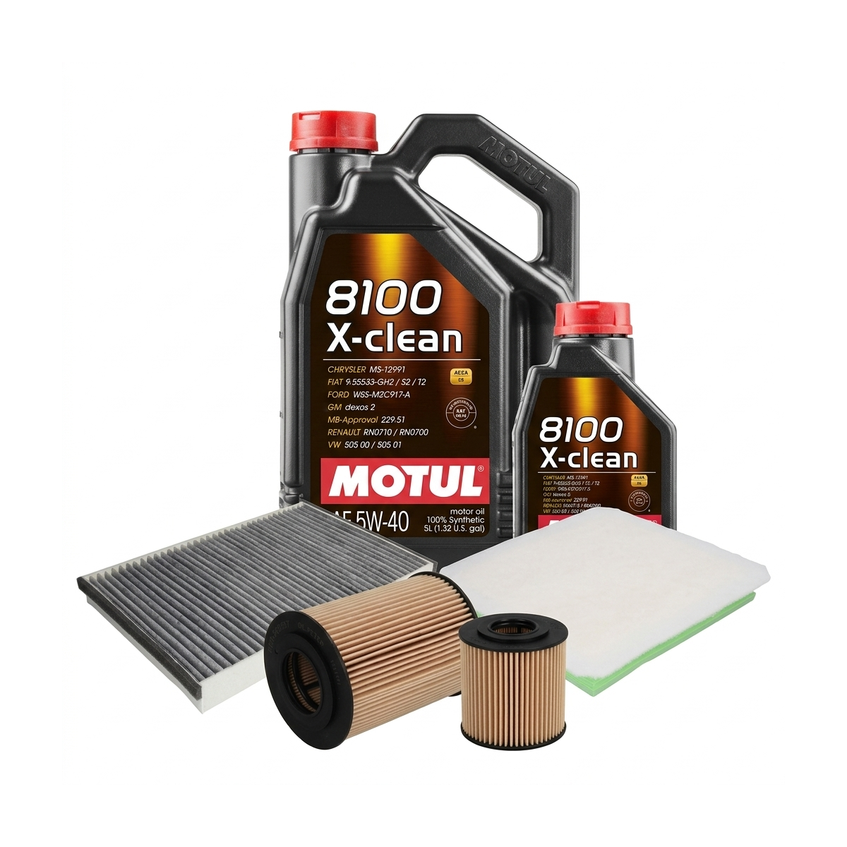 Kit revizie ulei Motul 8100 X-CLEAN 5W-40 + filtre Opel Astra H 1.7 CDTI 125 CP – PURRO