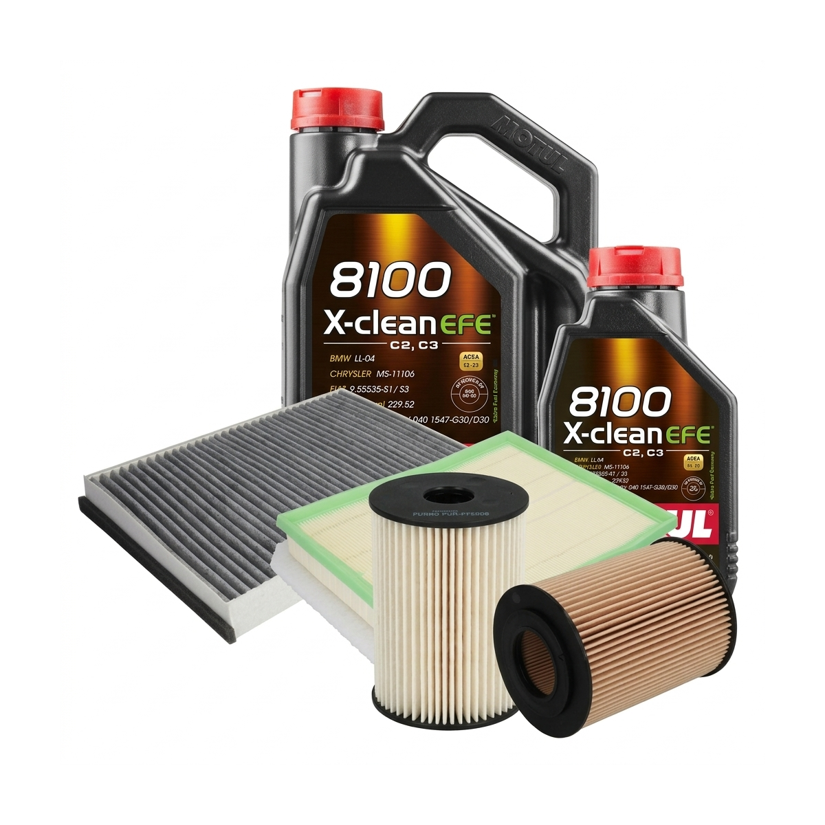 Kit revizie ulei Motul 8100 X-CLEAN EFE 5W-30 + filtre Opel Astra H 1.7 CDTI 125 CP – PURRO