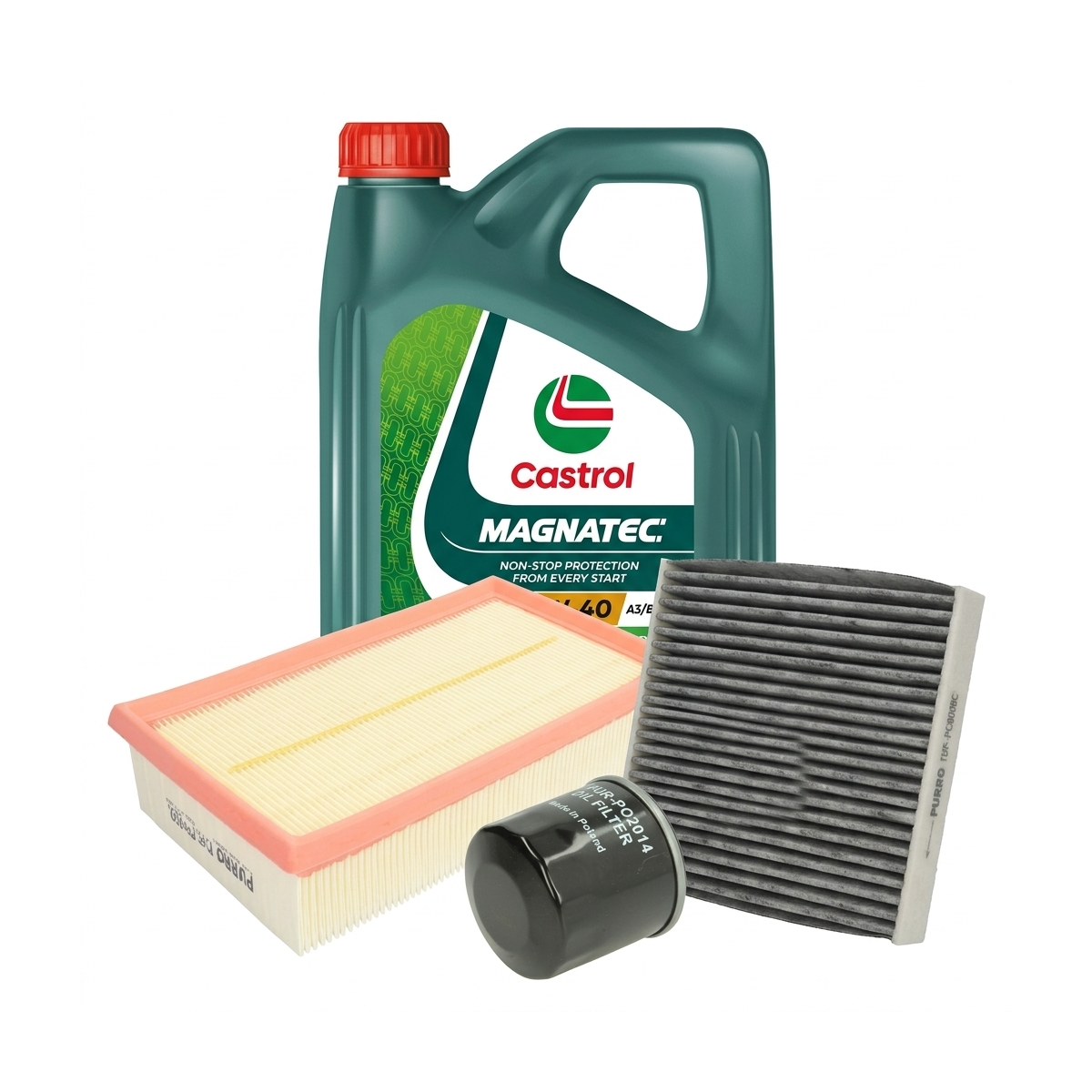 Kit revizie ulei Castrol MAGNATEC 5W-40 A3/B4 + filtre Renault Clio 3 1.2 16V 101 CP – PURRO