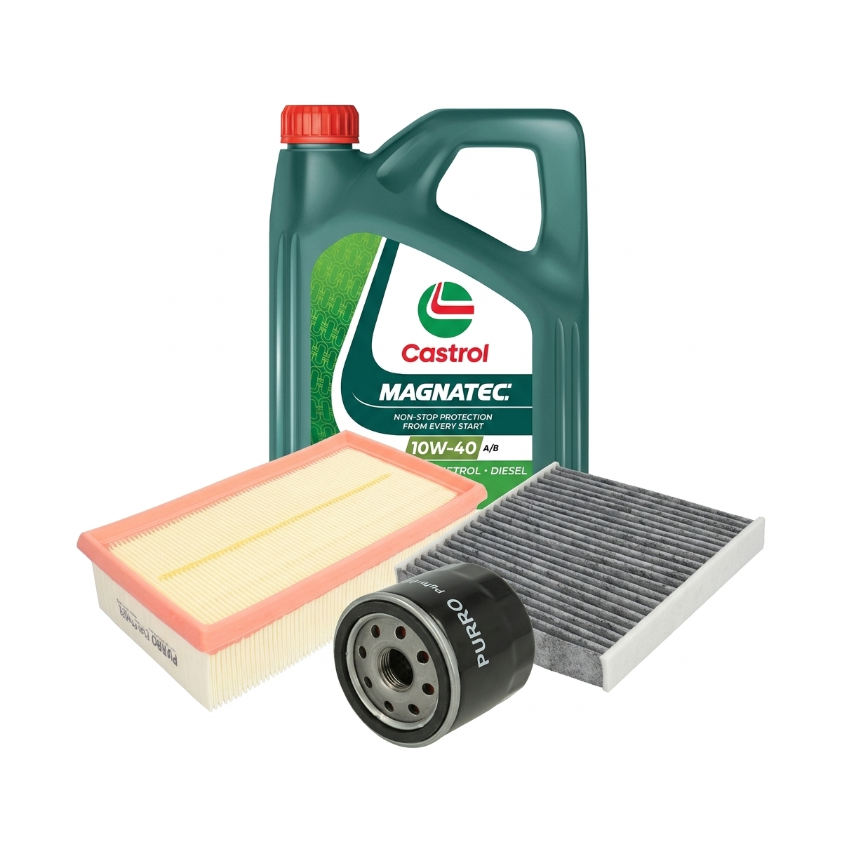 Kit revizie ulei Castrol MAGNATEC 10W-40 A/B + filtre Renault Clio 3 1.2 16V 101 CP – PURRO