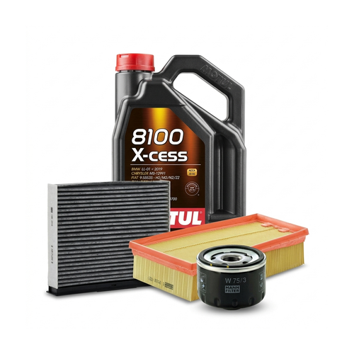 Kit revizie ulei Motul 8100 X-CESS 5W-40 + filtre Renault Megane 2 1.6 16V 112 CP – MANN