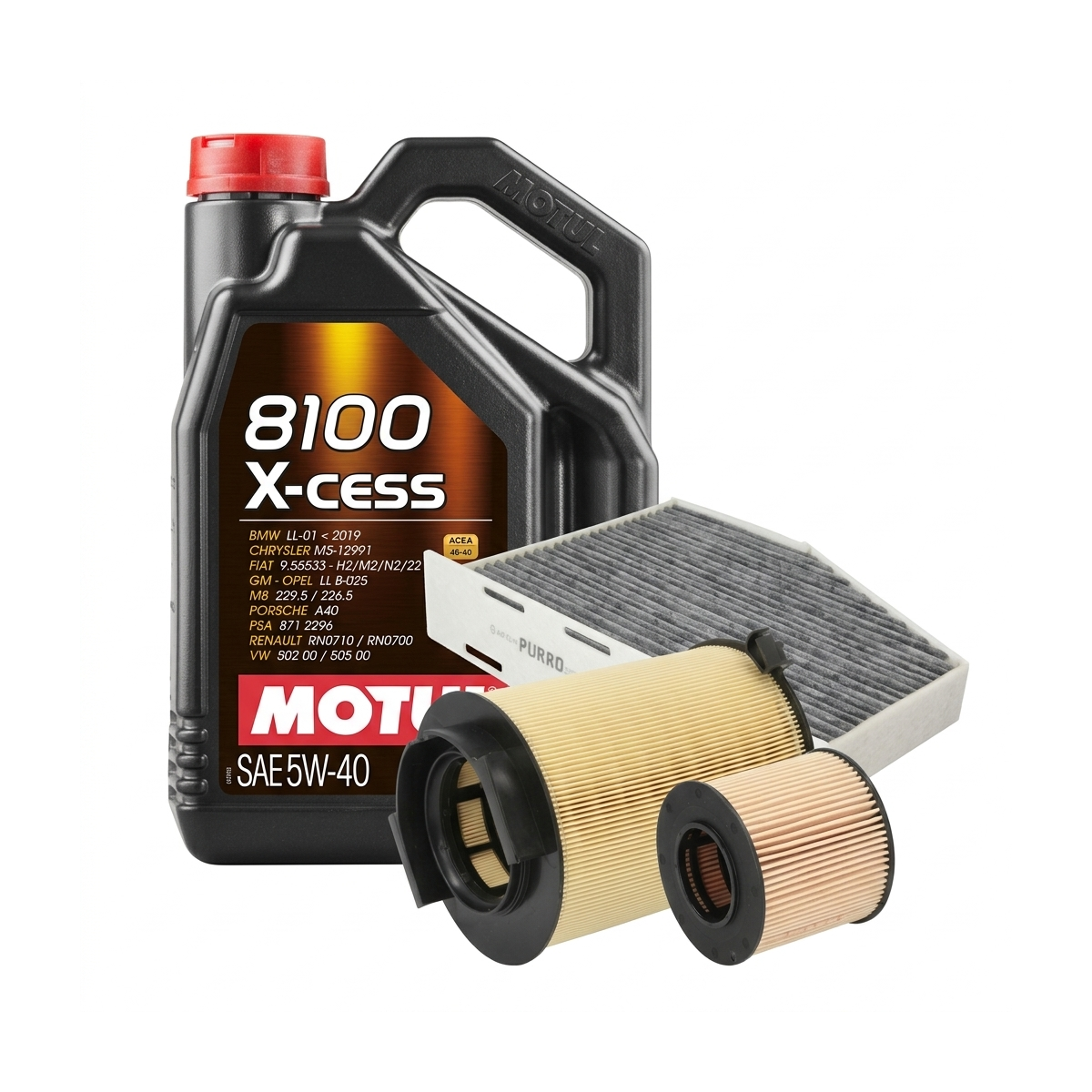 Kit revizie ulei Motul 8100 X-CESS 5W-40 + filtre VW Golf 5 1.4 TSI 122 CP – PURRO