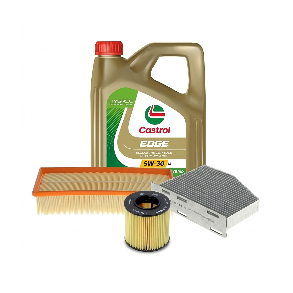 Kit revizie ulei Castrol EDGE 5W-30 LL + filtre VW Tiguan 5N 1.4 TSI 4motion 150 CP – Bosch