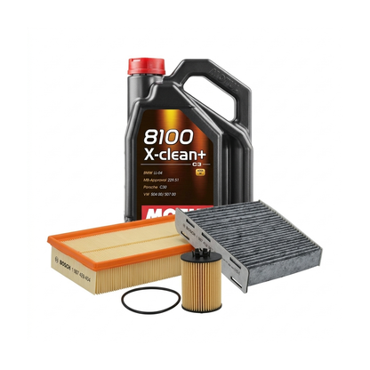 Kit revizie ulei Motul 8100 X-CLEAN+ 5W-30 + filtre VW Tiguan 5N 1.4 TSI 4motion 150 CP – Bosch