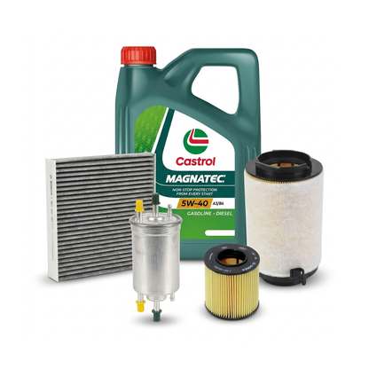 Kit revizie ulei Castrol MAGNATEC 5W-40 A3/B4 + filtre VW Jetta 3 1.4 TSI 122 CP – Bosch