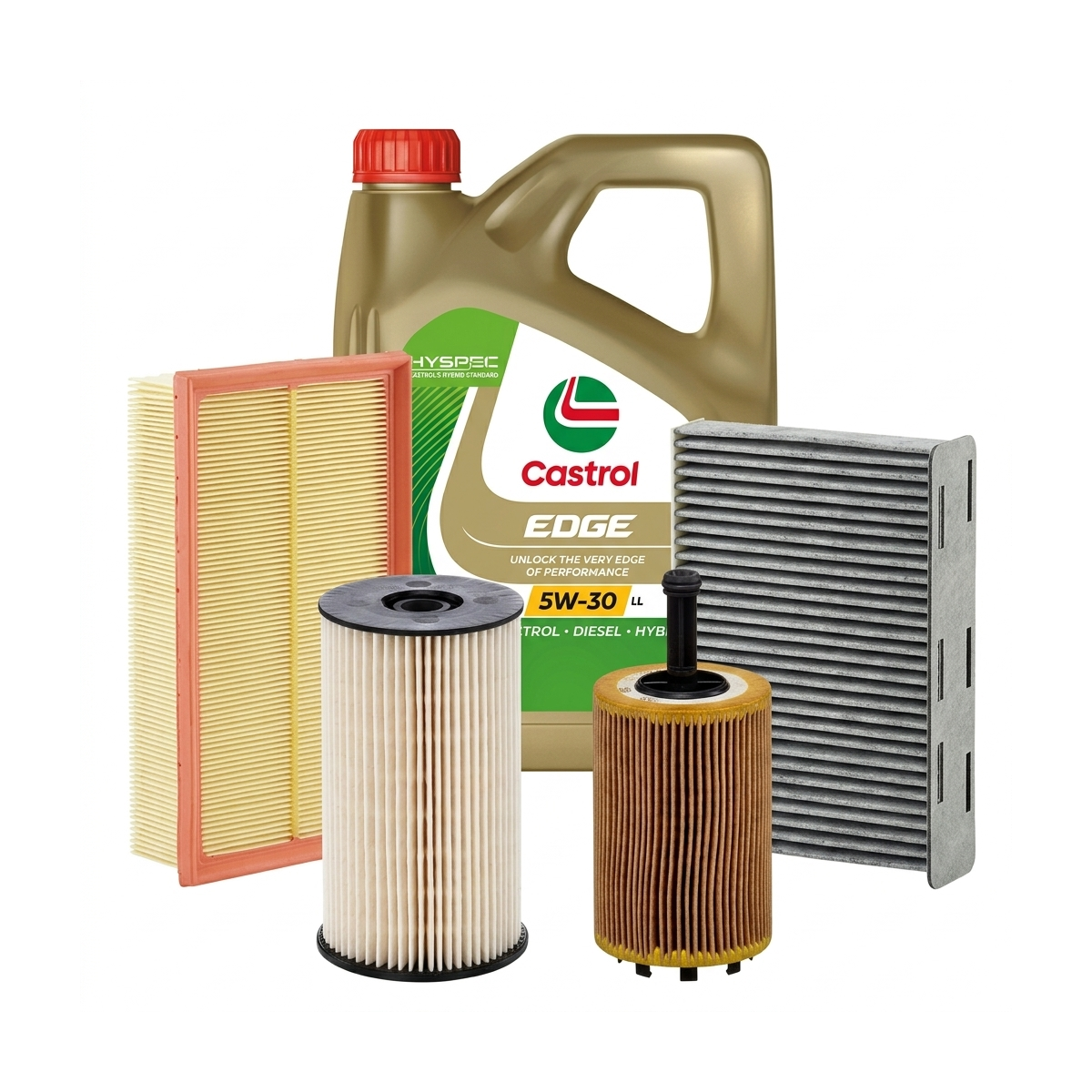 Kit revizie ulei Castrol EDGE 5W-30 LL + filtre VW Passat B6 2.0 TDI 122 CP – MANN