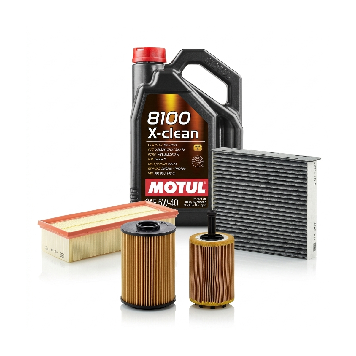 Kit revizie ulei Motul 8100 X-CLEAN 5W-40 + filtre VW Passat B6 2.0 TDI 163 CP – MANN
