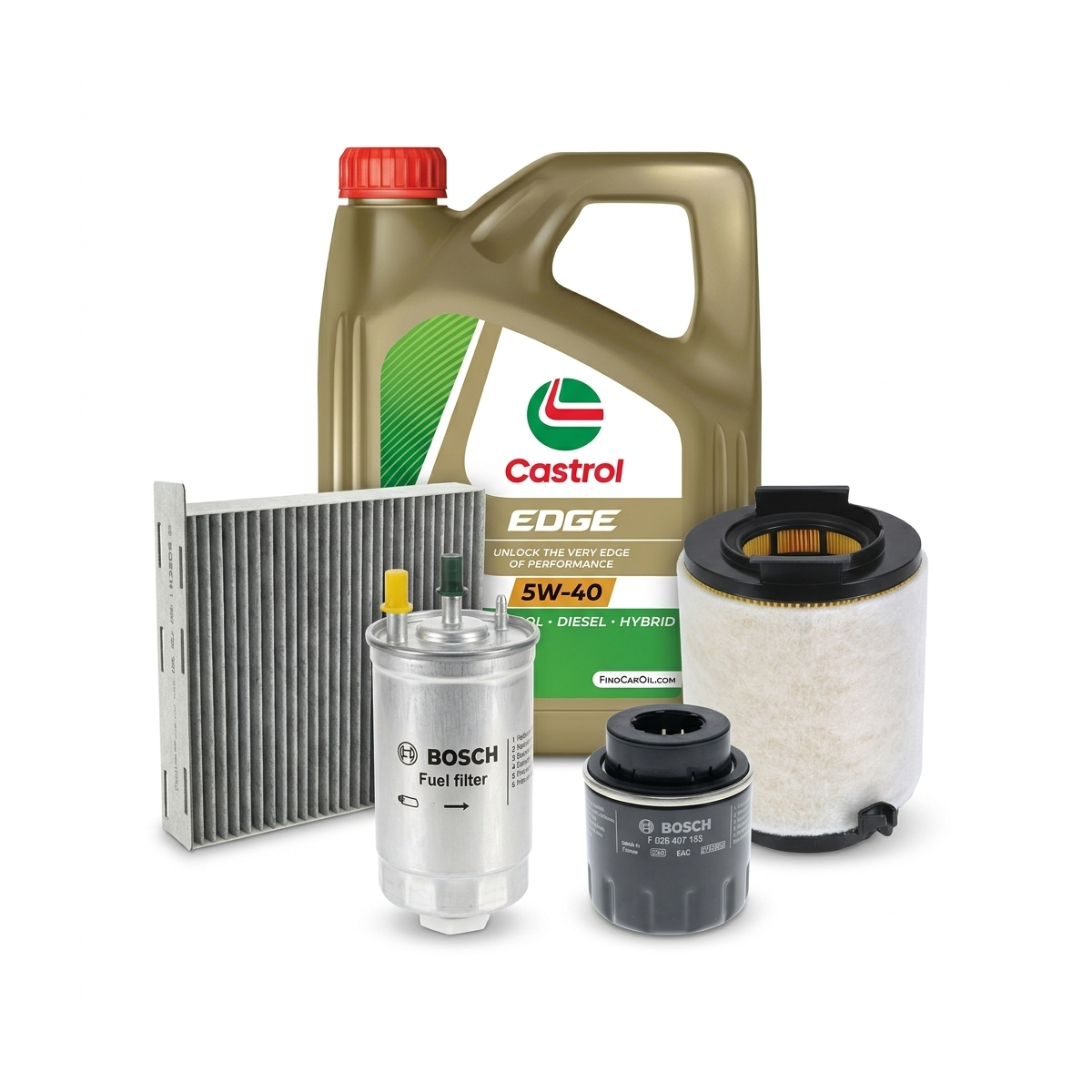 Kit revizie ulei Castrol EDGE 5W-40 + filtre VW Touran 1T3 1.2 TSI 105 CP – Bosch