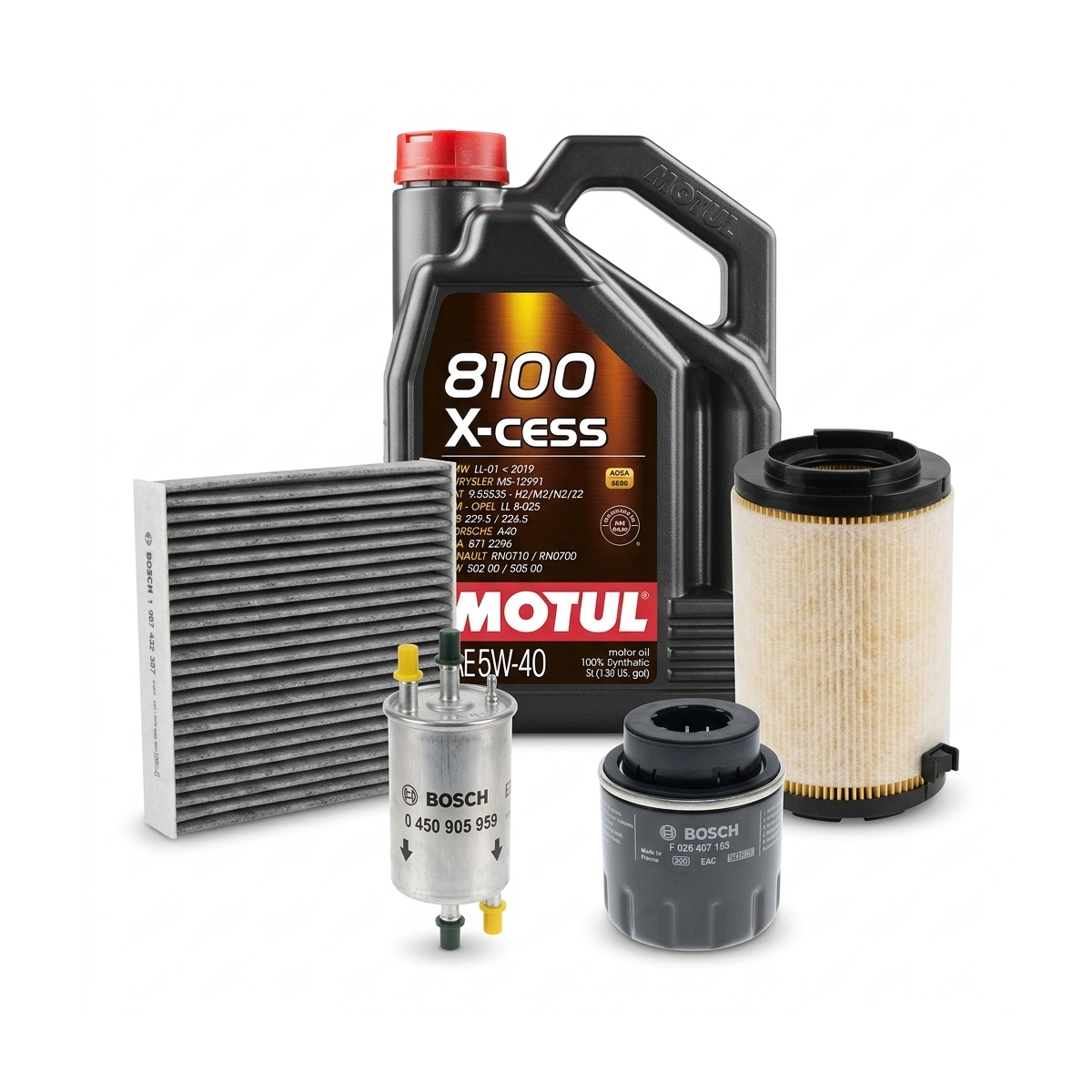 Kit revizie ulei Motul 8100 X-CESS 5W-40 + filtre VW Touran 1T3 1.2 TSI 105 CP – Bosch