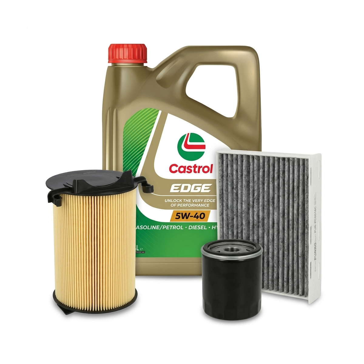 Kit revizie ulei Castrol EDGE 5W-40 + filtre VW Touran 1T3 1.2 TSI 105 CP – PURRO