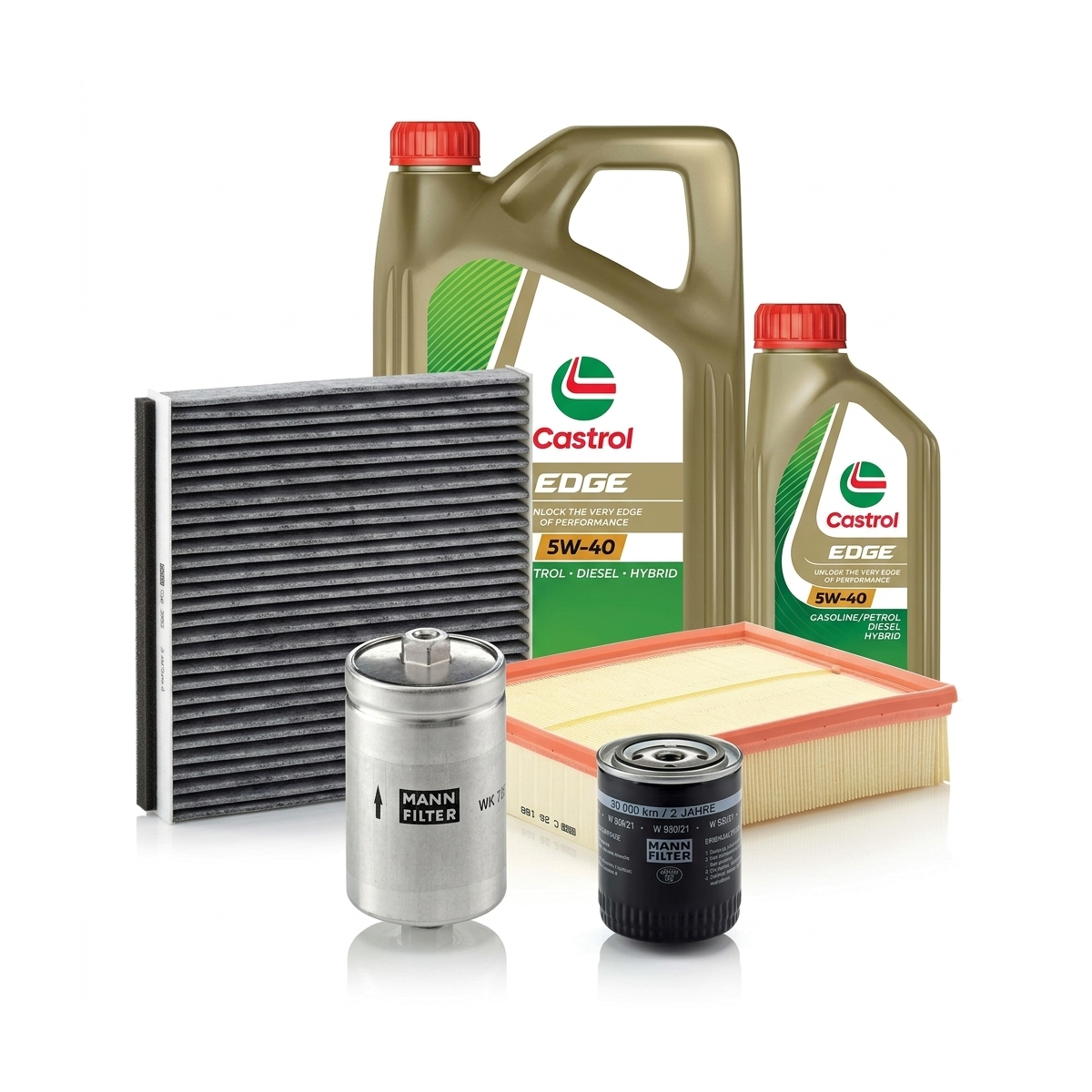 Kit revizie ulei Castrol EDGE 5W-40 + filtre VW Passat B5.5 2.8 193 CP – MANN
