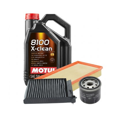 Kit revizie ulei Motul 8100 X-CLEAN 5W-40 + filtre Renault Clio 3 1.2 78 CP – Bosch
