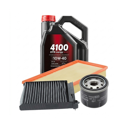 Kit revizie ulei Motul 4100 SYN-NERGY SPEC 10W-40 + filtre Renault Clio 3 1.2 78 CP – Bosch