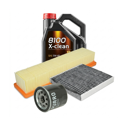 Kit revizie ulei Motul 8100 X-CLEAN 5W-40 + filtre Renault Clio 3 1.2 78 CP – PURRO