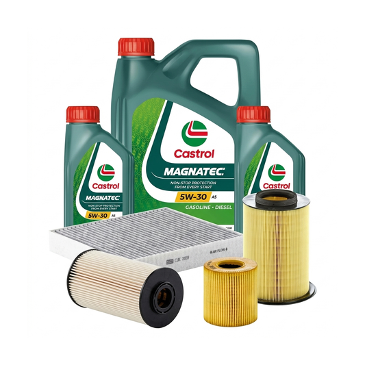 Kit revizie ulei Castrol MAGNATEC 5W-30 A5 + filtre Ford Kuga 1 2.0 TDCi 4x4 136 CP – MANN