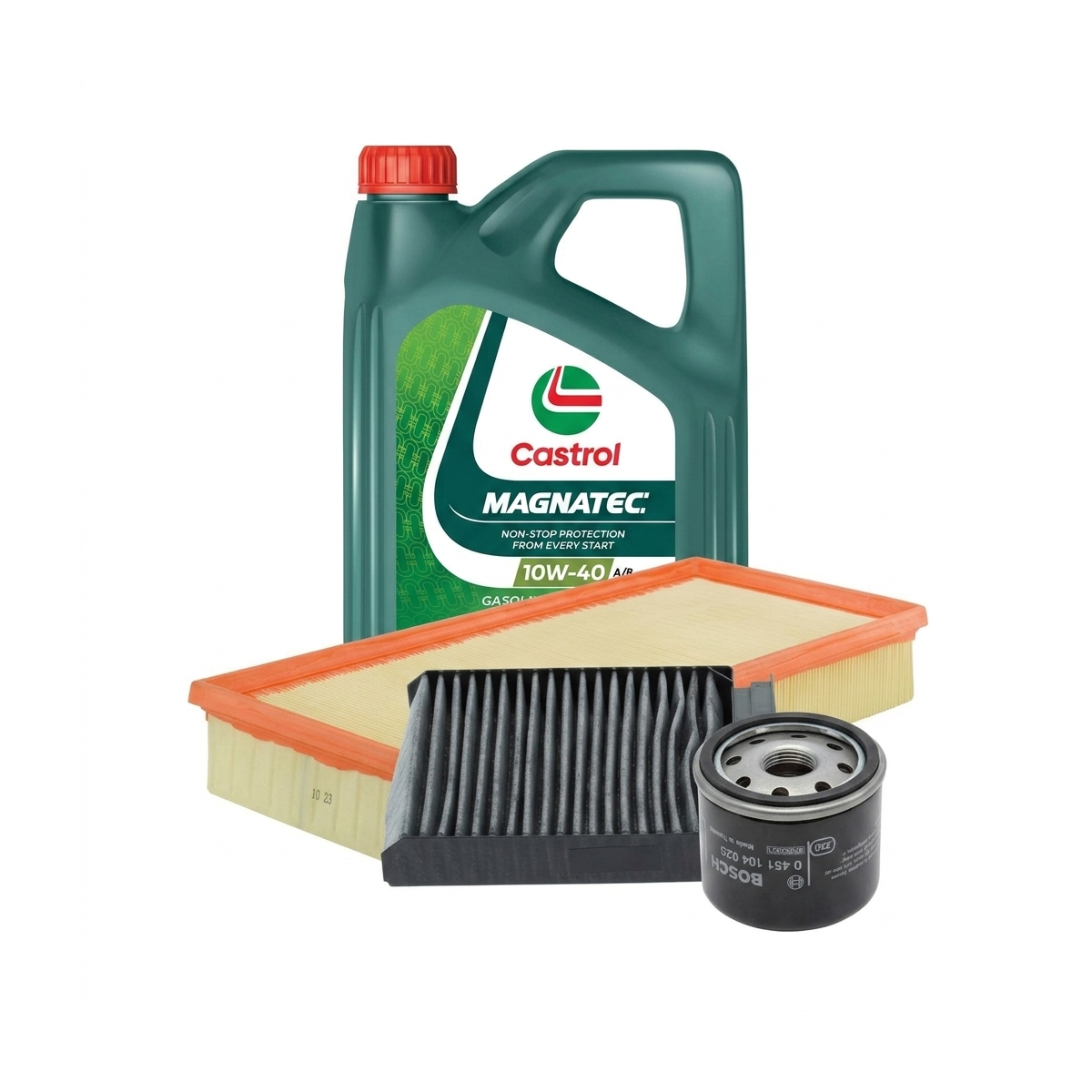 Kit revizie ulei Castrol MAGNATEC 10W-40 A/B + filtre Renault Clio 3 1.2 16V 58 CP – Bosch