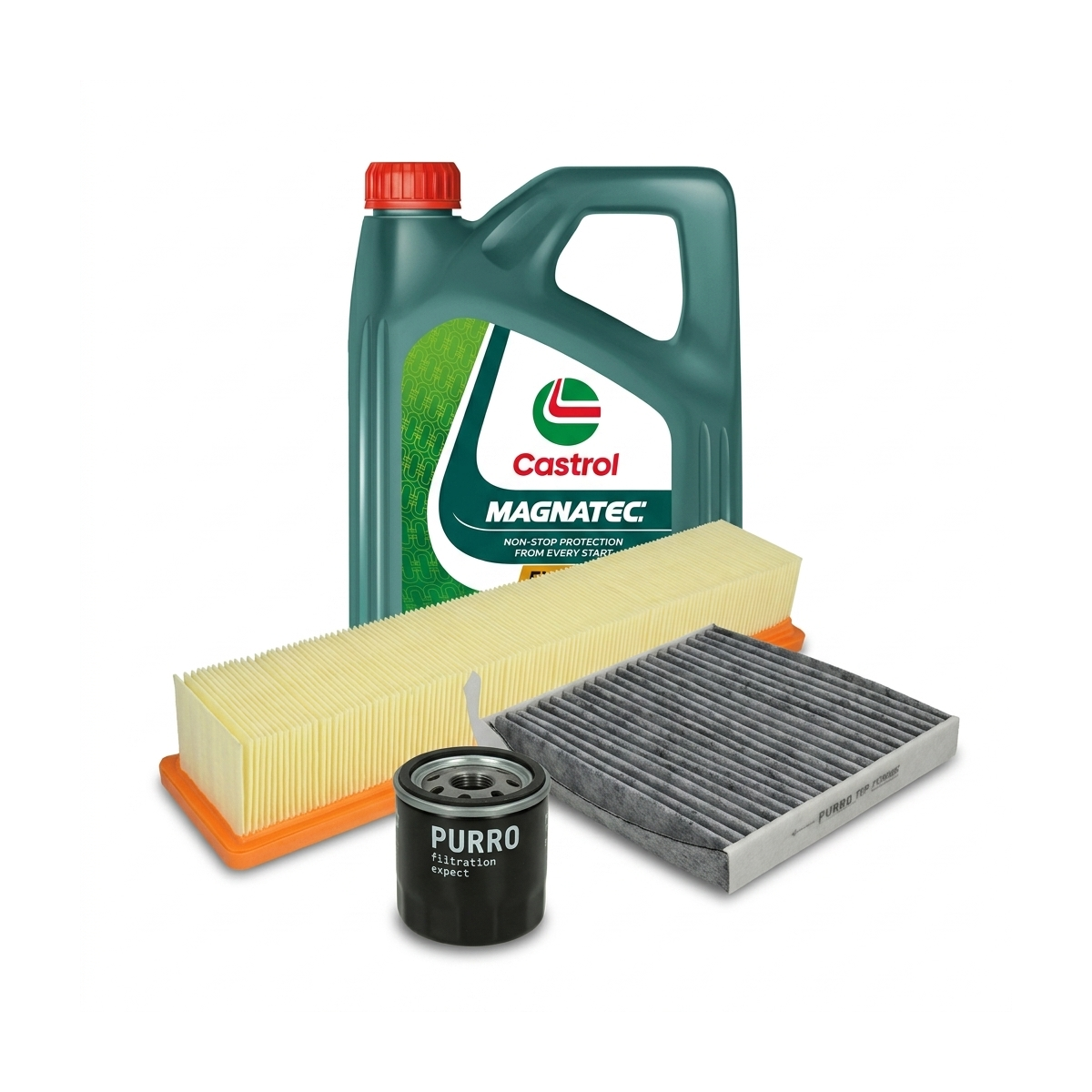 Kit revizie ulei Castrol MAGNATEC 5W-40 A3/B4 + filtre Renault Clio 3 1.2 16V 58 CP – PURRO