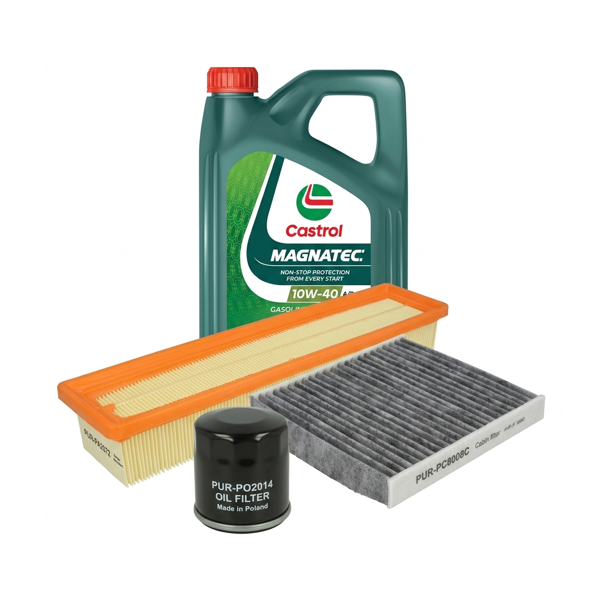 Kit revizie ulei Castrol MAGNATEC 10W-40 A/B + filtre Renault Clio 3 1.2 16V 58 CP – PURRO