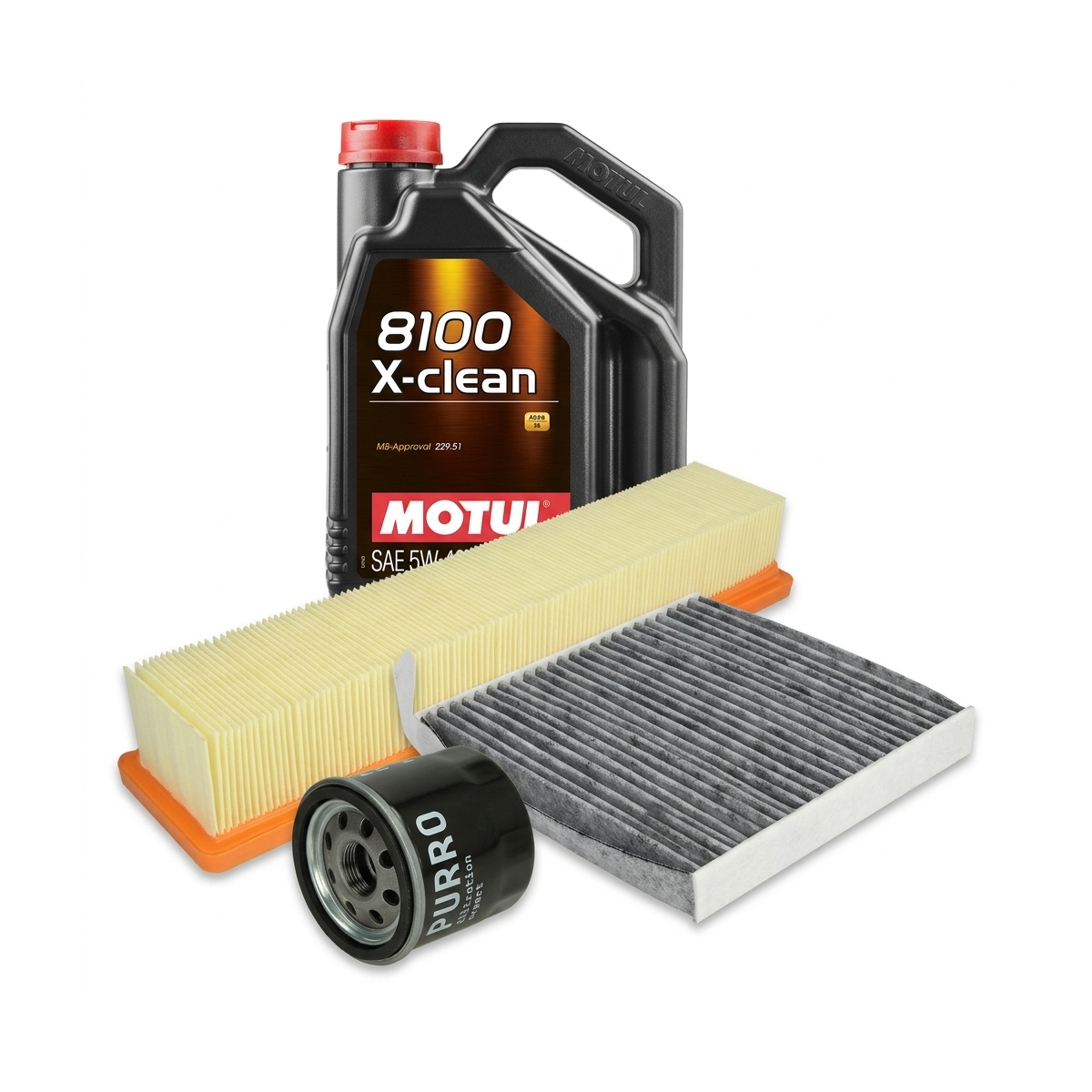 Kit revizie ulei Motul 8100 X-CLEAN 5W-40 + filtre Renault Clio 3 1.2 16V 58 CP – PURRO