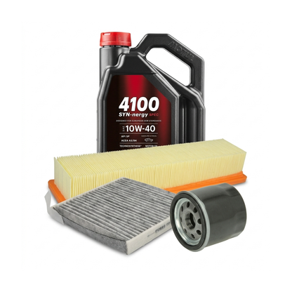 Kit revizie ulei Motul 4100 SYN-NERGY SPEC 10W-40 + filtre Renault Clio 3 1.2 16V 58 CP – PURRO