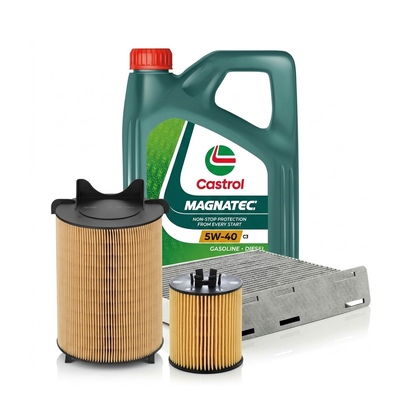 Kit revizie ulei Castrol MAGNATEC 5W-40 C3 + filtre VW Passat B6 1.4 TSI 122 CP – MANN