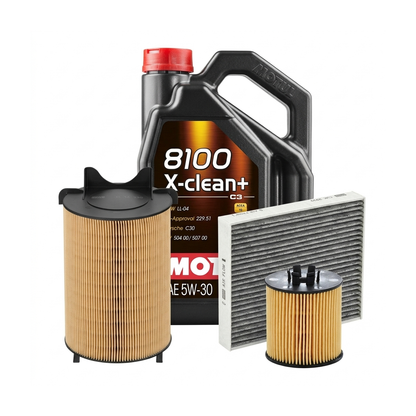 Kit revizie ulei Motul 8100 X-CLEAN+ 5W-30 + filtre VW Passat B6 1.4 TSI 122 CP – MANN