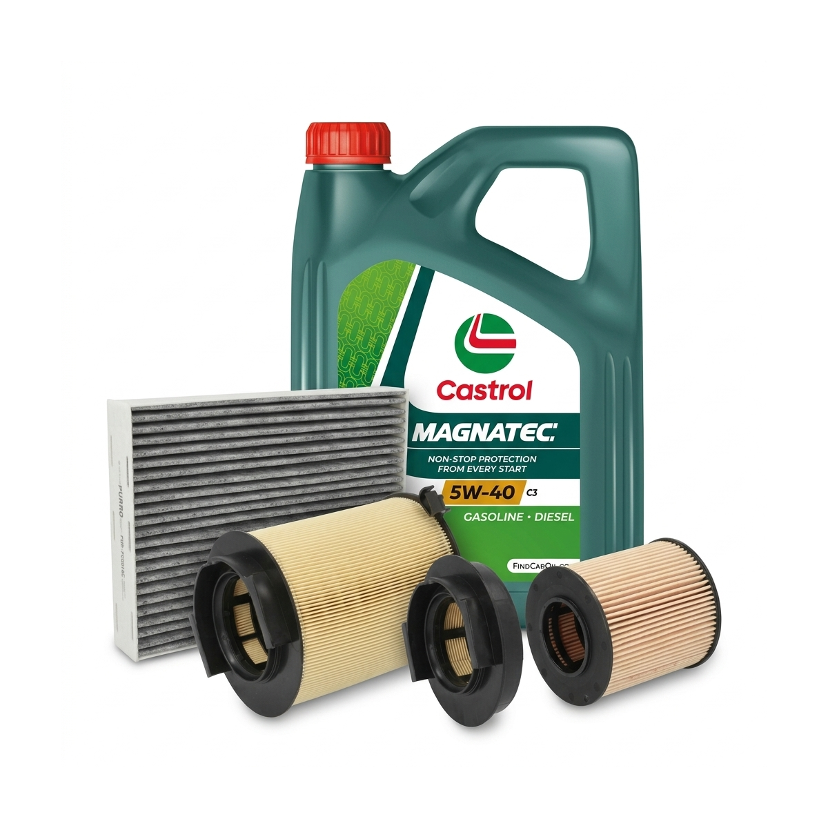 Kit revizie ulei Castrol MAGNATEC 5W-40 C3 + filtre VW Passat B6 1.4 TSI 122 CP – PURRO