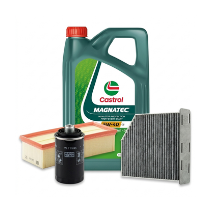 Kit revizie ulei Castrol MAGNATEC 5W-40 C3 + filtre VW Passat B6 1.8 TSI 160 CP – MANN