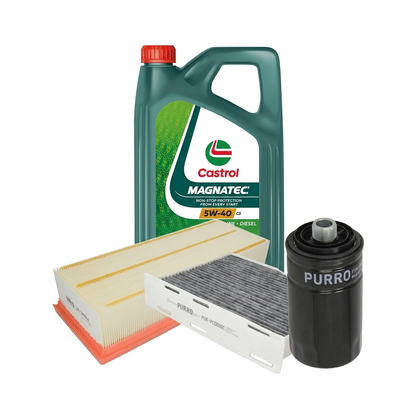 Kit revizie ulei Castrol MAGNATEC 5W-40 C3 + filtre VW Passat B6 1.8 TSI 160 CP – PURRO
