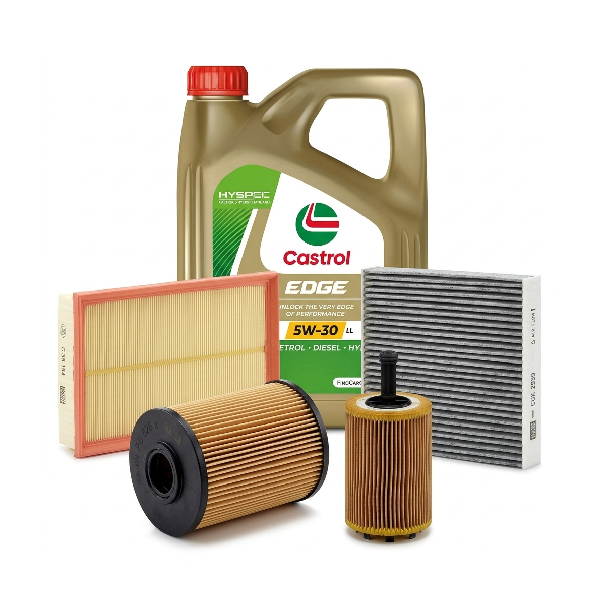 Kit revizie ulei Castrol EDGE 5W-30 LL + filtre VW Passat B6 2.0 TDI 136 CP – MANN
