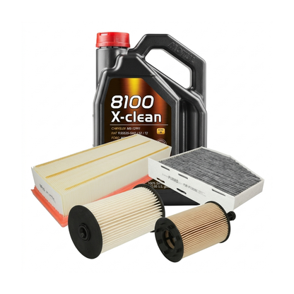 Kit revizie ulei Motul 8100 X-CLEAN 5W-40 + filtre VW Passat B6 2.0 TDI 136 CP – PURRO