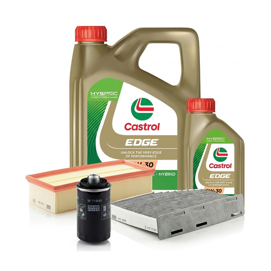 Kit revizie ulei Castrol EDGE 0W-30 + filtre VW Passat B7 2.0 TSI 210 CP – MANN