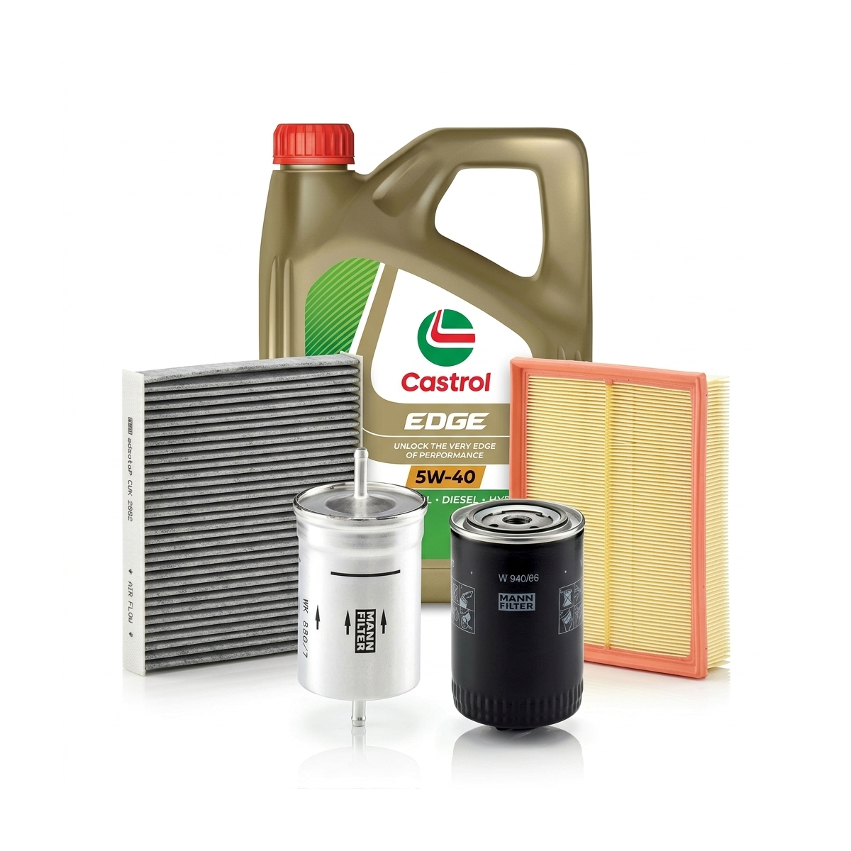 Kit revizie ulei Castrol EDGE 5W-40 + filtre VW Passat B5.5 1.8 T 4motion 170 CP – MANN