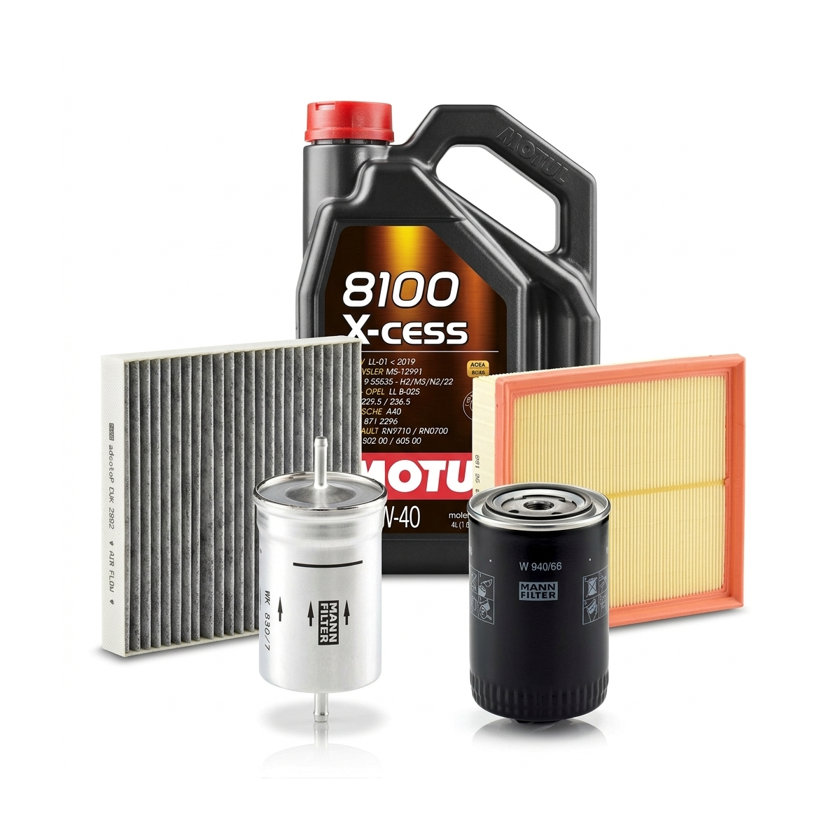 Kit revizie ulei Motul 8100 X-CESS 5W-40 + filtre VW Passat B5.5 1.8 T 4motion 170 CP – MANN