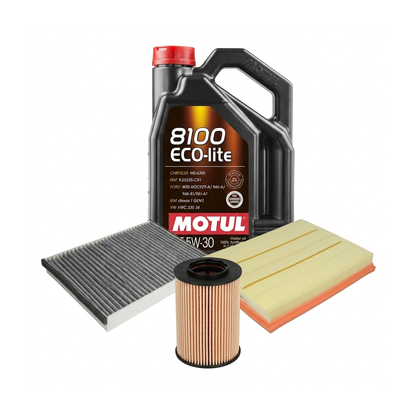 Kit revizie ulei Motul 8100 ECO-LITE 5W-30 + filtre Opel Astra H 1.2 80 CP – PURRO