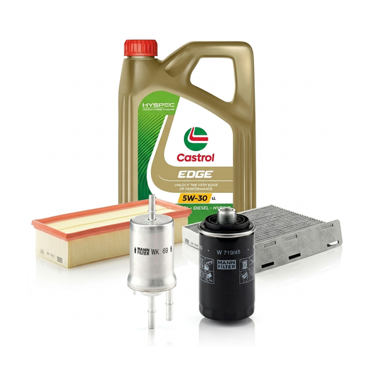 Kit revizie ulei Castrol EDGE 5W-30 LL + filtre Skoda Octavia 2 1.8 TSI 160 CP – MANN