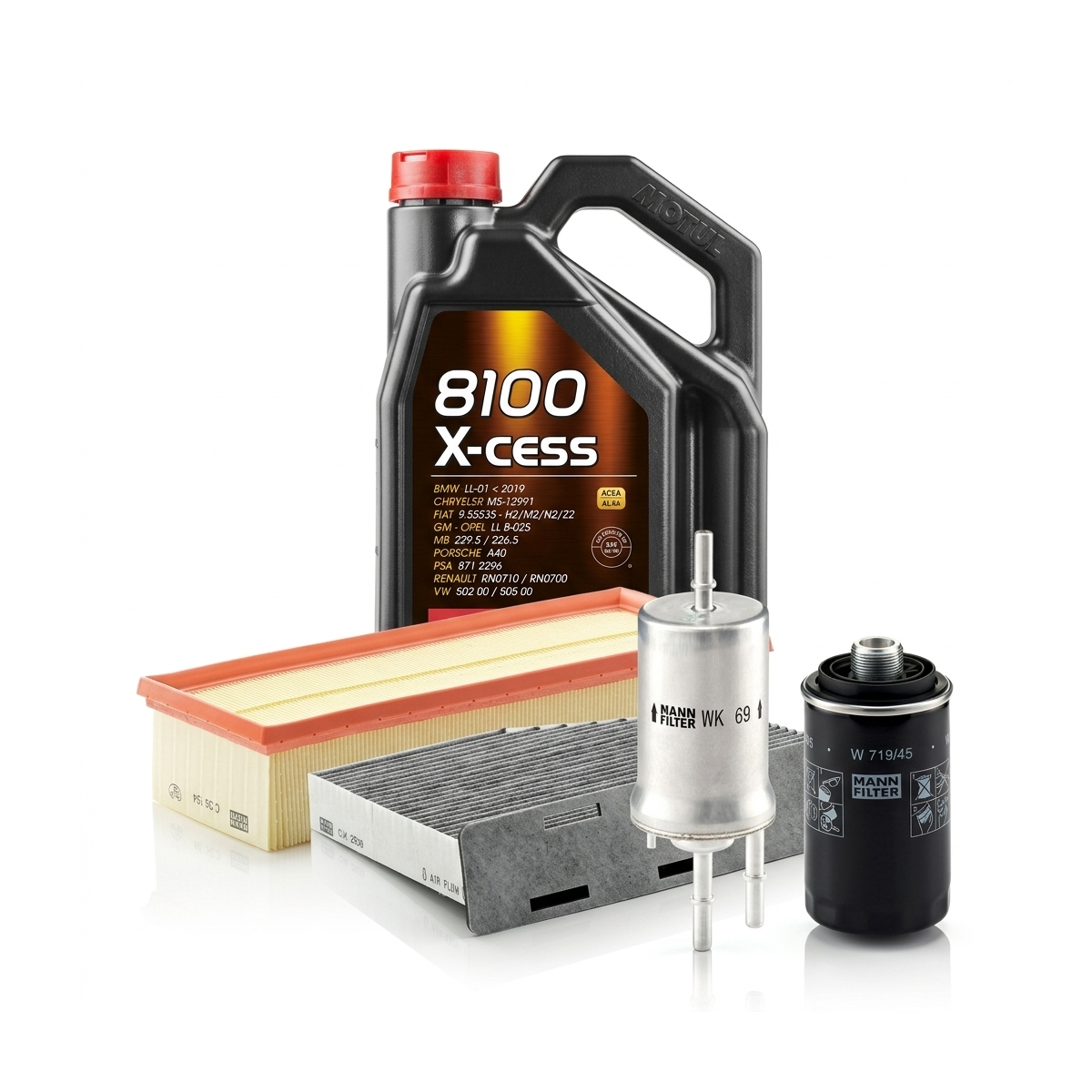 Kit revizie ulei Motul 8100 X-CESS 5W-40 + filtre Skoda Octavia 2 1.8 TSI 160 CP – MANN