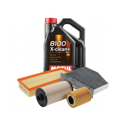 Kit revizie ulei Motul 8100 X-CLEAN+ 5W-30 + filtre Skoda Superb 2 2.0 TDI 4x4 170 CP – Bosch