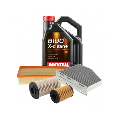 Kit revizie ulei Motul 8100 X-CLEAN+ 5W-30 + filtre VW Passat B6 2.0 TDI 120 CP – Bosch