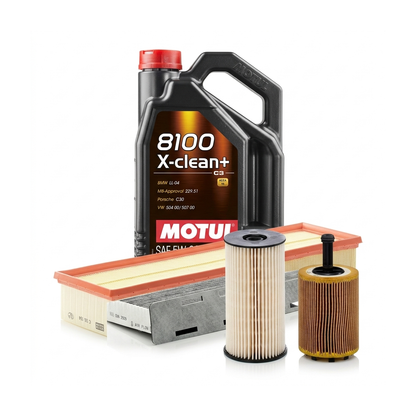 Kit revizie ulei Motul 8100 X-CLEAN+ 5W-30 + filtre VW Passat B6 2.0 TDI 120 CP – MANN