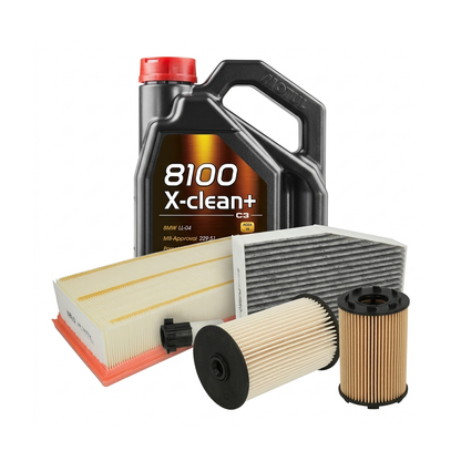 Kit revizie ulei Motul 8100 X-CLEAN+ 5W-30 + filtre VW Passat B6 2.0 TDI 120 CP – PURRO