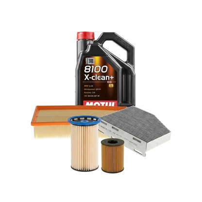 Kit revizie ulei Motul 8100 X-CLEAN+ 5W-30 + filtre VW Passat B7 2.0 TDI 140 CP – Bosch