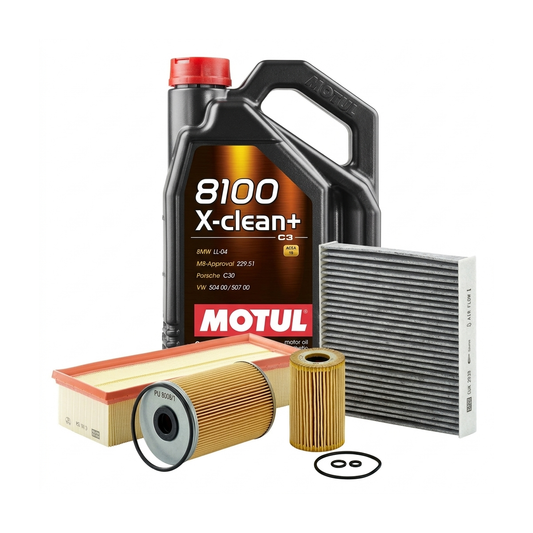 Kit revizie ulei Motul 8100 X-CLEAN+ 5W-30 + filtre VW Passat B7 2.0 TDI 4motion 140 CP – MANN